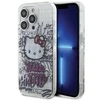 Apple iPhone 15 Pro Hello Kitty dėklas IML Kitty On Bricks Graffiti (HKHCP15LHDGPHT) baltos spalvos