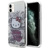 Hello Kitty HKHCN61HDGPHT Apple iPhone 11 / Xr 6.1" baltos spalvos harddėklas IML Kitty On Bricks Graffiti