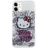 Hello Kitty HKHCN61HDGPHT Apple iPhone 11 / Xr 6.1" baltos spalvos harddėklas IML Kitty On Bricks Graffiti