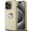 Apple iPhone 14 Pro Hello Kitty dėklas odinis Kitty Head MagSafe (HKHMP14LPGHCKD) aukso spalvos