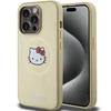 Apple iPhone 15 Pro Max Hello Kitty dėklas odinis Kitty Head MagSafe (HKHMP15XPGHCKD) aukso spalvos