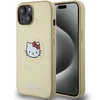 Hello Kitty Leather Kitty Head MagSafe Apple iPhone 15 - dėklas telefonui aukso spalvos