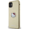 Apple iPhone 11 Hello Kitty dėklas odinis Kitty Head MagSafe (HKHMN61PGHCKD) aukso spalvos