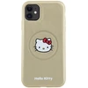 Apple iPhone 11 Hello Kitty dėklas odinis Kitty Head MagSafe (HKHMN61PGHCKD) aukso spalvos