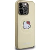 Apple iPhone 15 Pro Max Hello Kitty dėklas odinis Kitty Head MagSafe (HKHMP15XPGHCKD) aukso spalvos