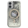 Hello Kitty HKHMP16SLGDIK Apple iPhone 16 6.1" dėklas telefonui aukso spalvos Liquid Glitter Fever MagSafe