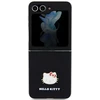 Samsung Galaxy Z Flip 5 Hello Kitty Dėklas Metal Logo Kitty Head (HKHCZF5PGHDLMK) juodos spalvos