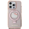 Dėklas Hello Kitty Ring Stand Glitter Electrop Logo MagSafe - Apple iPhone 15 Pro Case pink
