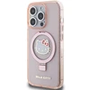 Dėklas Hello Kitty Ring Stand Glitter Electrop Logo MagSafe - Apple iPhone 15 Pro Case pink