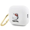 Apple AirPods Pro 2 Hello Kitty Silicone 3D Kitty Head (HKAP23DKHSH) ausinių dėklas baltos spalvos