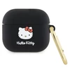 Apple AirPods 3 Hello Kitty Silicone 3D Kitty Head (HKA33DKHSK) ausinių dėklas juodos spalvos