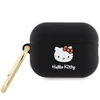 Apple AirPods Pro 2 Hello Kitty Silicone 3D Kitty Head (HKAP23DKHSK) ausinių dėklas juodos spalvos