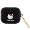Apple AirPods Pro 1 Hello Kitty Silicone 3D Kitty Head (HKAP3DKHSK) ausinių dėklas juodos spalvos