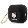 Apple AirPods Pro 2 Hello Kitty Silicone 3D Kitty Head (HKAP23DKHSK) ausinių dėklas juodos spalvos