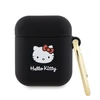 Apple AirPods Hello Kitty Silicone 3D Kitty Head (HKA23DKHSK) ausinių dėklas juodos spalvos