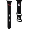 Hello Kitty apyrankė HKAWLSCHBLK Apple Watch 42/44/45/49mm juodos spalvos apyrankė Silicone Kitty Head