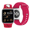 Apyrankė Apple Watch 1 / 2 / 3 / 4 / 5 / 6 / SE / 7 / 8 (38 / 40 / 41 mm) Hello Kitty Strap Silicone Kitty Head (HKAWMSCHBLR) raudonos spalvos