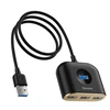 USB įkrovimo adapteris Baseus Square round 4in1 (USB3.0 TO USB3.0*1+USB2.0*3) 1m juodas CAHUB-AY01