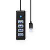 Hub Orico PW4U-U3 USB-A / 4x USB-A 3.0 – juodos spalvos