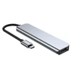 Šakotuvas 6in1 USB HUB USB-C to 2xUSB + HDMi + USB-C + SD Card Reader + micro SD Adapteris Tech-Protect V4-HUB pilkos spalvos