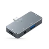 Adapteris HUB 4in1 SB-C – USB + USB-C + HDMI + AUX Minijack 3.5mm Tech-Protect V6 pilkos spalvos