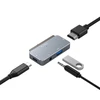 Adapteris HUB 4in1 SB-C – USB + USB-C + HDMI + AUX Minijack 3.5mm Tech-Protect V6 pilkos spalvos