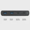 UNIQ laidinis įkroviklis HUB Surge 90W juodos spalvos 2xUSB Quick Charge 3.0 + 2xUSB-C PD 3.0 (LITHOS Collective)