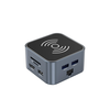 Hub USB-C 12 in 1 Wozinsky WHBC09Y8S multifunctional, with wireless charging function, aluminum, with 15 cm cable – pilkos spalvos
