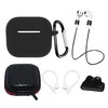 Hurtel AirPods 3 Silikoninis dėklas Set + Case/Ear Hook/Neck Strap/Watch Strap Holder/Carabiner Clasp – juodos spalvos