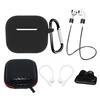 Hurtel AirPods 3 Silikoninis dėklas Set + Case/Ear Hook/Neck Strap/Watch Strap Holder/Carabiner Clasp – juodos spalvos