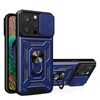 Hurtel Armor Camshield su stoveliu ir Camera Apple iPhone 15 Pro Max Hybrid Armor Camshield – dėklas telefonui mėlynos spalvos