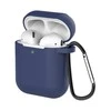 Hurtel Dėklas skirtas AirPods 2 / AirPods 1 silicone soft dėklas skirtas headphones + keychain carabiner pendant mėlynos spalvos (case D)