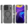 Hurtel Dėklas Magnetic Abrasive skirtas Apple iPhone 17 Pro Max suderinamas su MagSafe – matinės juodos spalvos