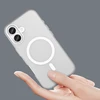 Hurtel Dėklas Magnetic Abrasive skirtas Apple iPhone 17 suderinamas su MagSafe – baltos spalvos