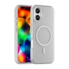 Hurtel Dėklas Magnetic Abrasive skirtas Apple iPhone 17 suderinamas su MagSafe – baltos spalvos