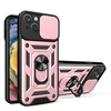 Hurtel Hybrid Armor Camshield su stoveliu Camera Apple iPhone 15 Plus - dėklas telefonui rožinės spalvos