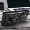 Hurtel Hybrid Armor Camshield su stoveliu ir kameros dangteliu Samsung Galaxy A56 – dėklas telefonui juodos spalvos