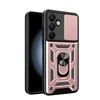 Hurtel Hybrid Armor Camshield su stoveliu ir kameros dangteliu Samsung Galaxy A56 – dėklas telefonui rožinės spalvos