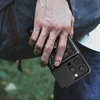 Hurtel Hybrid Armor Camshield su stoveliu ir camera Apple iPhone 15 Pro – dėklas telefonui rožinės spalvos