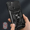 Hurtel Hybrid Armor Camshield Apple iPhone 16 Pro Max Armored Camera Cover and Stand – dėklas telefonui juodos spalvos