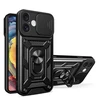 Hurtel Hybrid Armor Camshield Apple iPhone 16 Armored Camera Cover and Stand – dėklas telefonui juodos spalvos