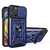 Hurtel Hybrid Armor Camshield Apple iPhone 16 Pro Max Armored Camera Cover and Stand – dėklas teleofnui mėlynos spalvos