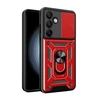 Hurtel Hybrid Armor Camshield Samsung Galaxy S24 FE – dėklas telefonui raudonos spalvos