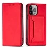 Dėklas Hurtel Magnet Card Samsung Galaxy S23 Plus atverčiamas su stoveliu red