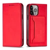 Dėklas Hurtel Magnet Card Samsung Galaxy S23 Plus atverčiamas su stoveliu red