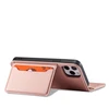 Hurtel Magnet Card dėklas skirtas iPhone 12 Pro, rožinis