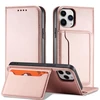 Hurtel Magnet Card dėklas skirtas iPhone 12 Pro, rožinis