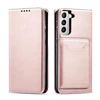 Hurtel Magnet Card dėklas skirtas Samsung Galaxy S22 + (S22 Plus), rožinis