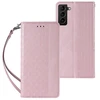 Hurtel Magnet Strap dėklas su dirželiu skirtas Samsung Galaxy S22 + (S22 Plus), rožinis