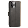 Hurtel Wallet su stoveliu Apple iPhone 15 Plus Magnet – dėklas telefonui juodos spalvos